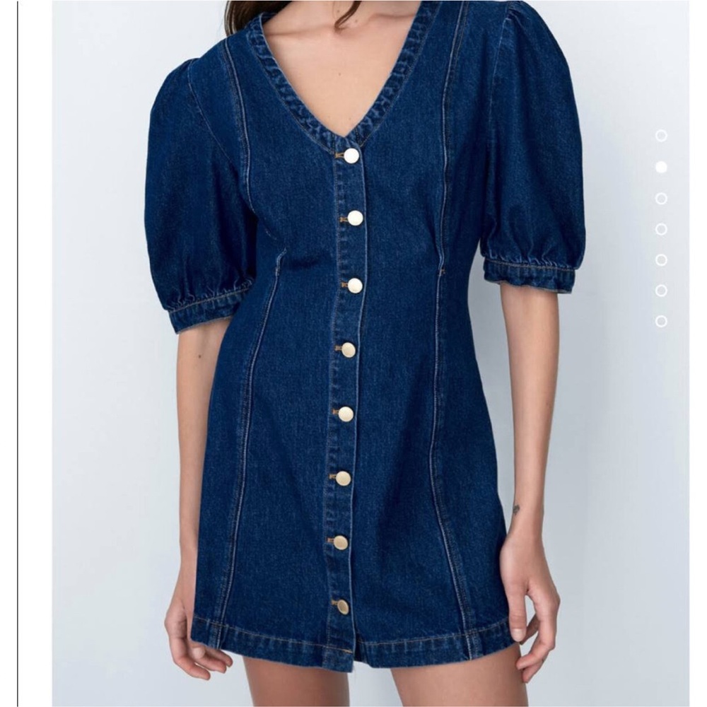 Zara Women's Navy Denim Dress Size XS NWOT